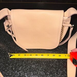 Coach Dakotah 21 Mini Flap Crossbody Pebble Leather Whipstitch Bag in Apricot